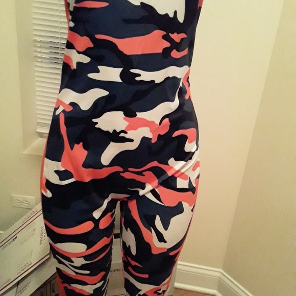 Inspired Army Orange Print Jumpsuit - Picture 3 of 4